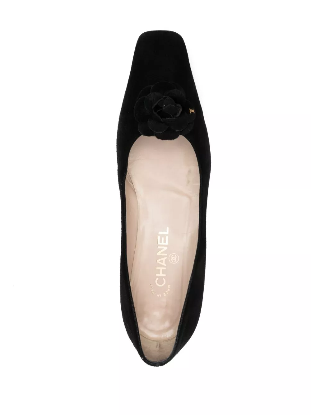 Affordable CHANEL 2010 Camelia-motif suede pumps Women 0114