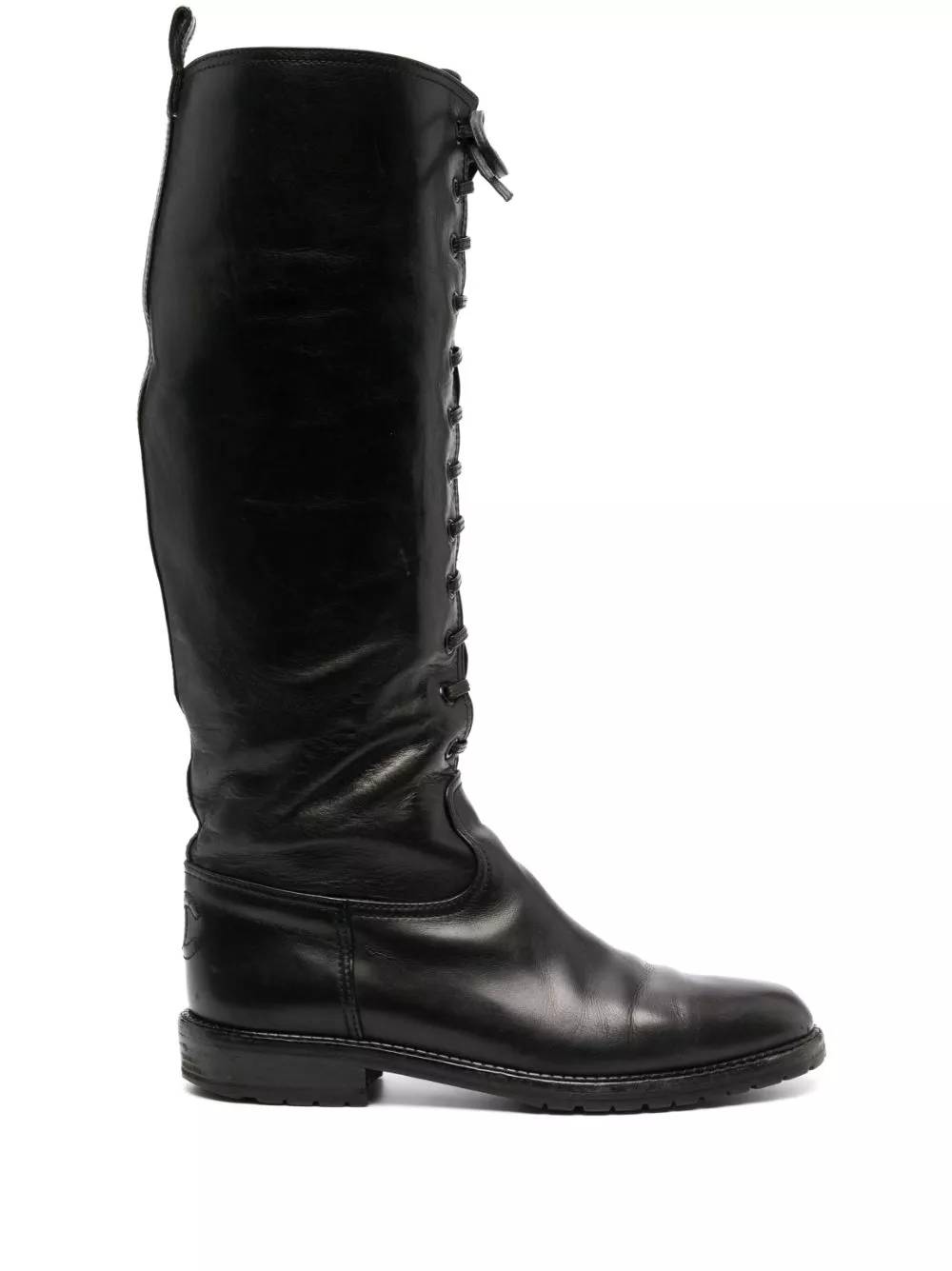 Cheap CHANEL 2000s lace-up knee-high boots Women 0122