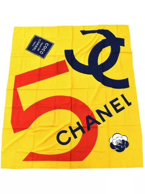 Cheap CHANEL 1990-2000s logo-print cotton scarf Women 0126