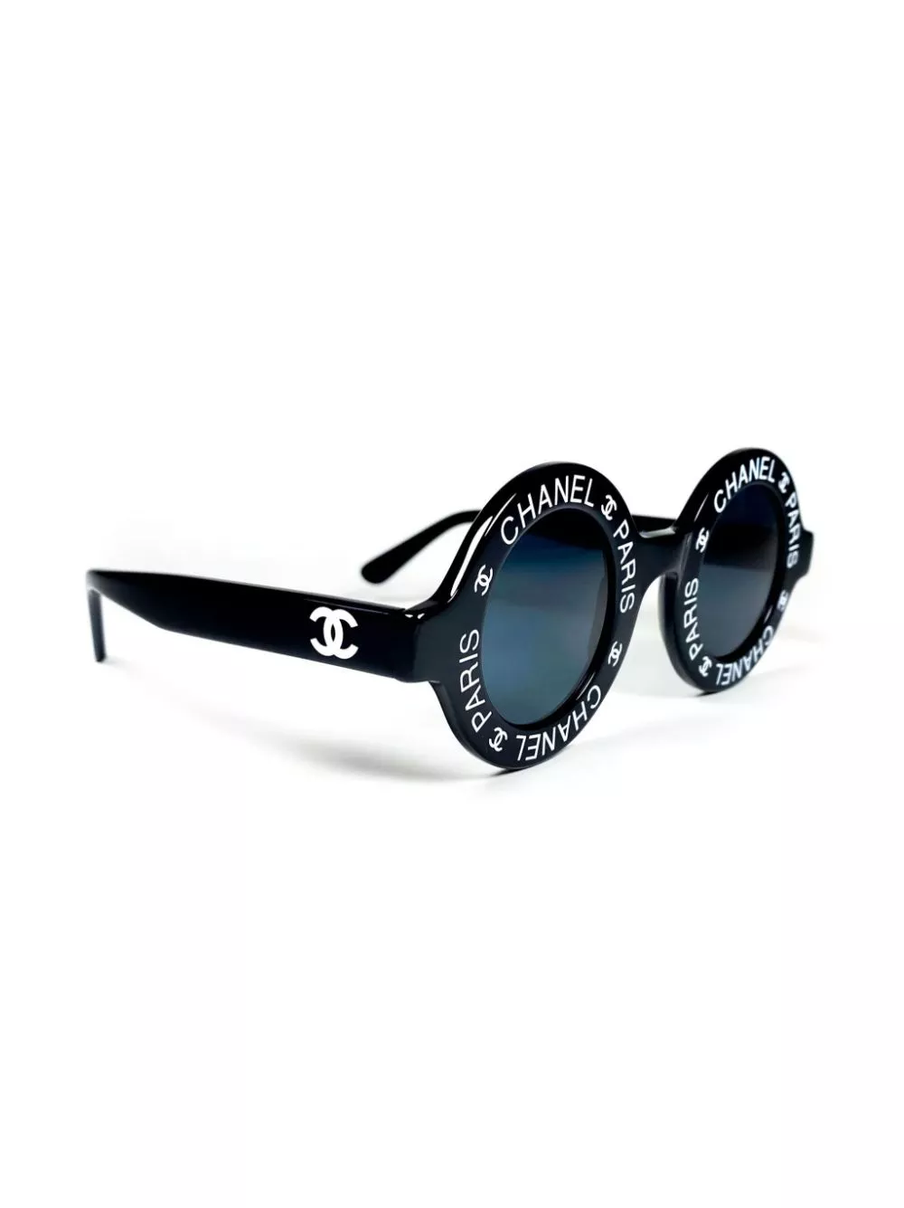 Cheap CHANEL 1993 logo-print round-fame sunglasses Men 0125