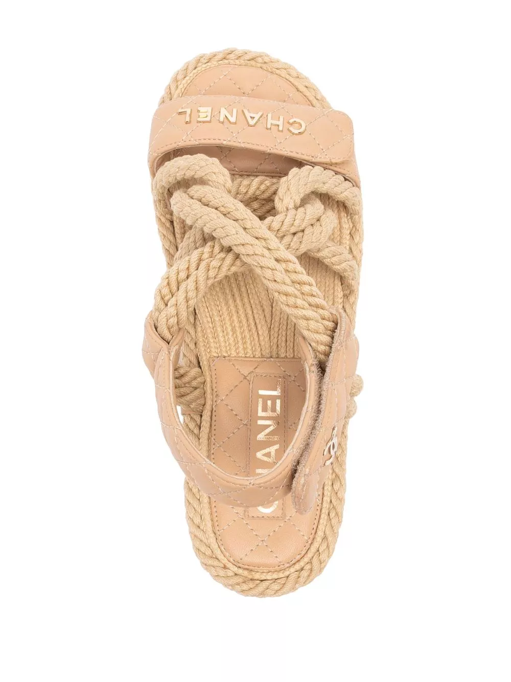 Affordable CHANEL Cord lambskin quilted CC sandals Women 0122