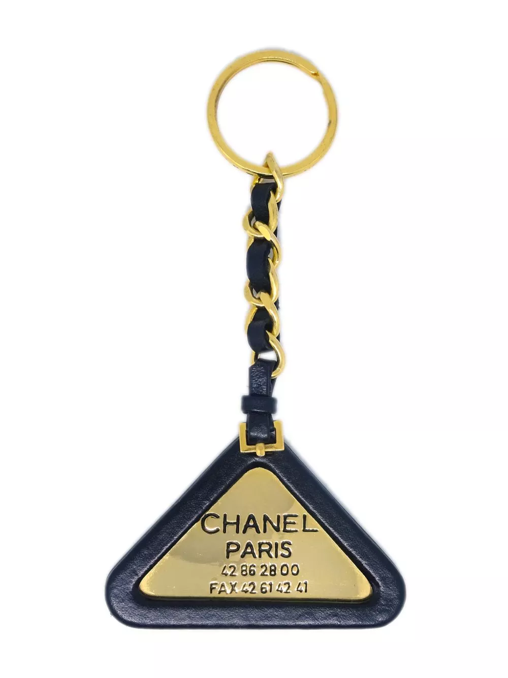 Cheap CHANEL 1994 leather-and-chain logo bag charm Women 0131