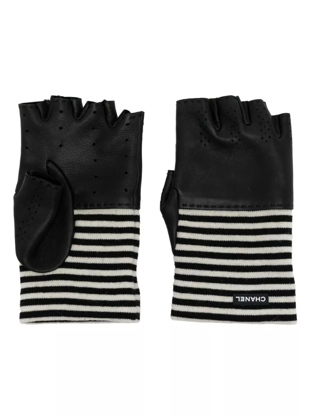 Affordable CHANEL striped fingerless gloves Women 0129