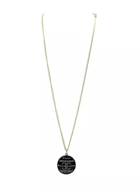 Affordable CHANEL Chanel Black Resin CC Pendant Necklace 2009 Women 0128