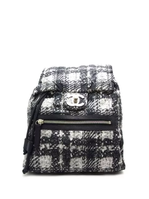 CHANEL medium CC turn-lock tweed backpack Men 0116