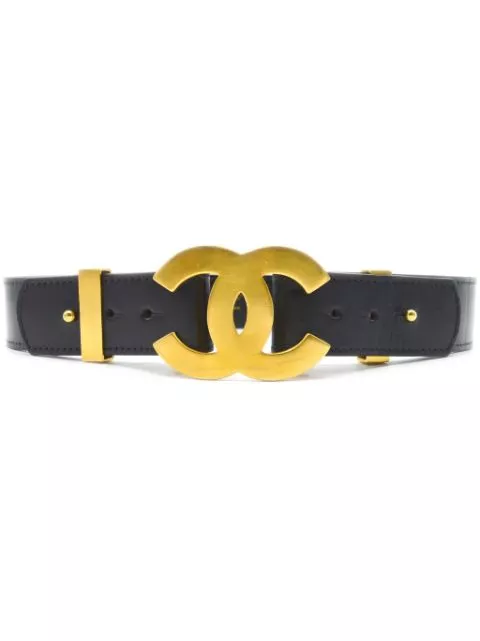 Cheap CHANEL 1996 CC leather belt Women 0126