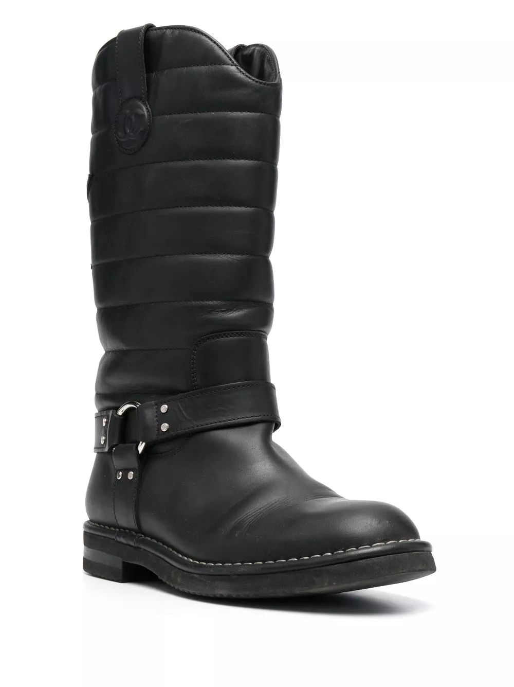 Cheap CHANEL 2010 CC quilted knee-high boots Women 0114