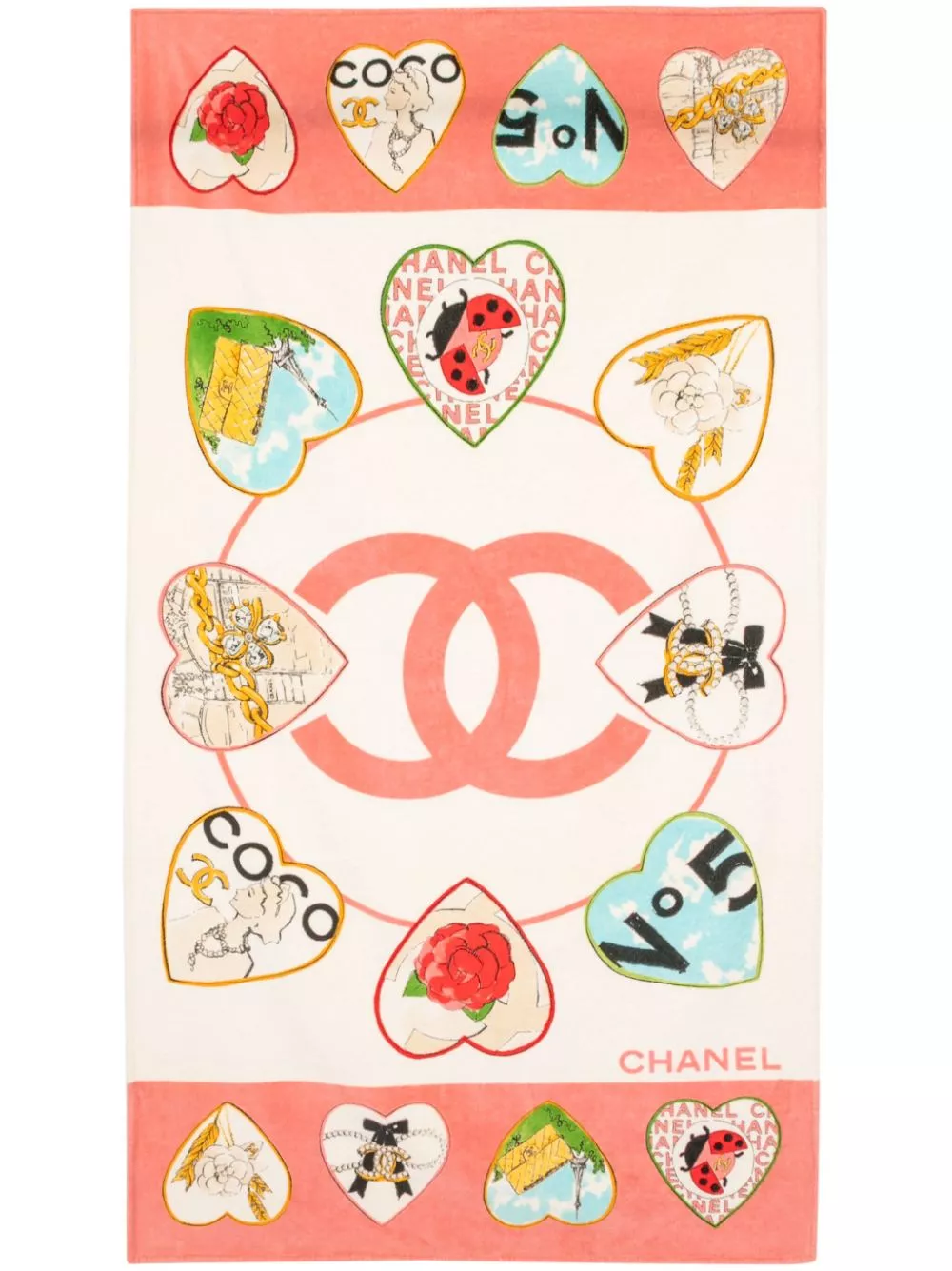 Affordable CHANEL 1990-2000s Valentine beach towel Women 0113