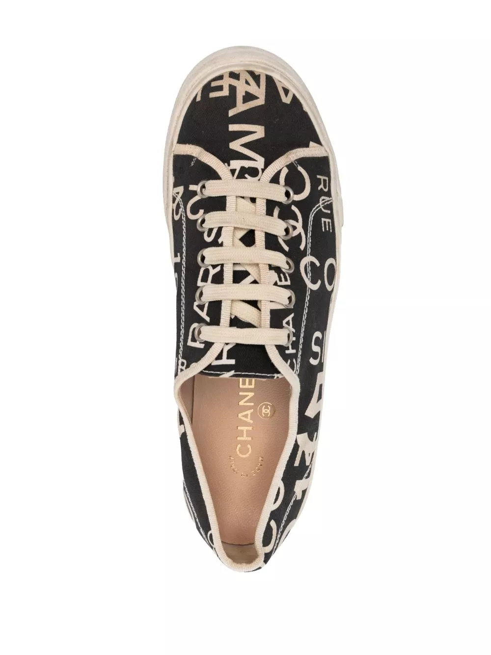 Cheap CHANEL 2010s Rue Cambon-print sneakers Women 0124