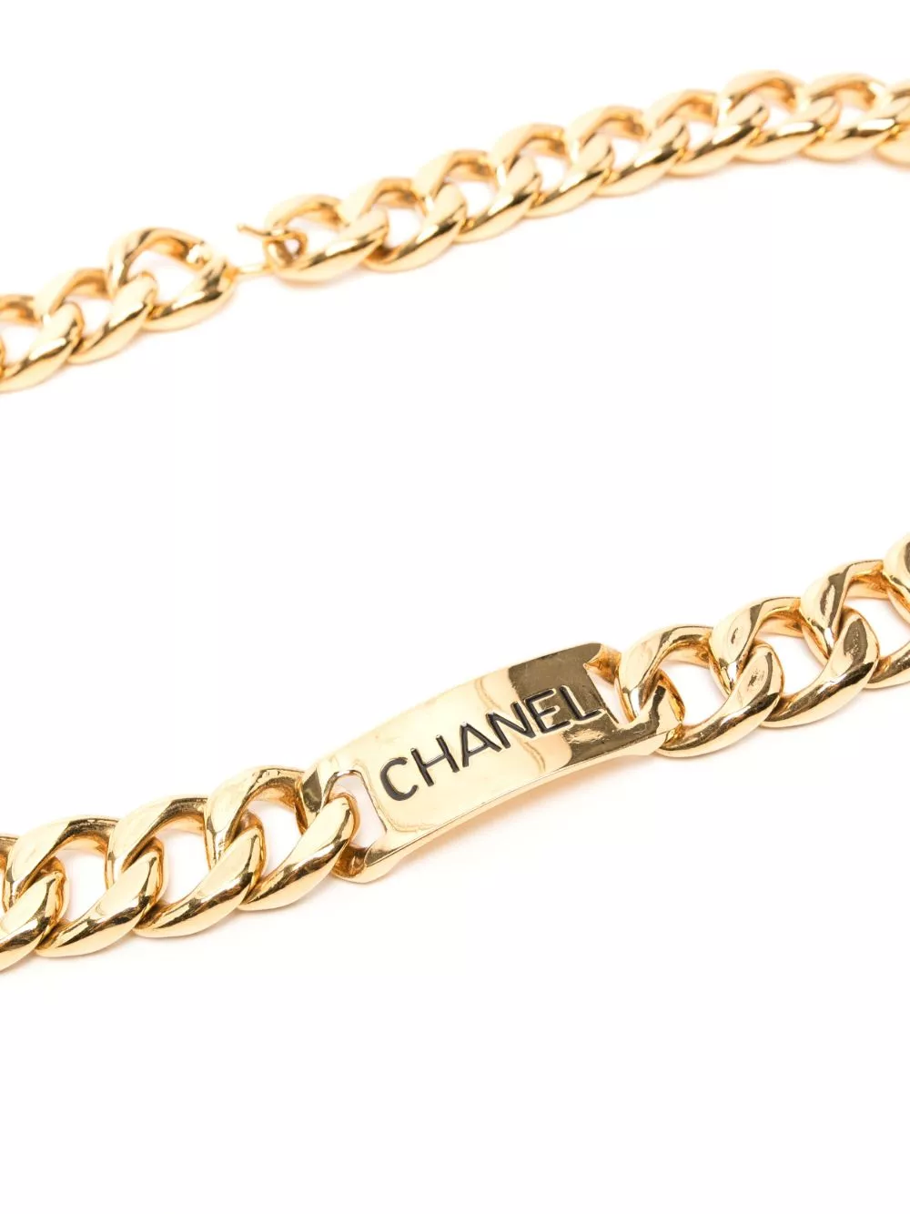 Cheap CHANEL 1990-2000s logo-plaque chain belt Women 0126