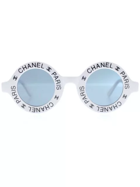 CHANEL 1993 logo-print round-fame sunglasses Men 0112