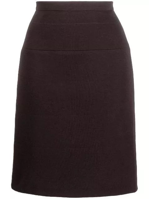 CHANEL 1990s high-waist wool skirt Women 0112