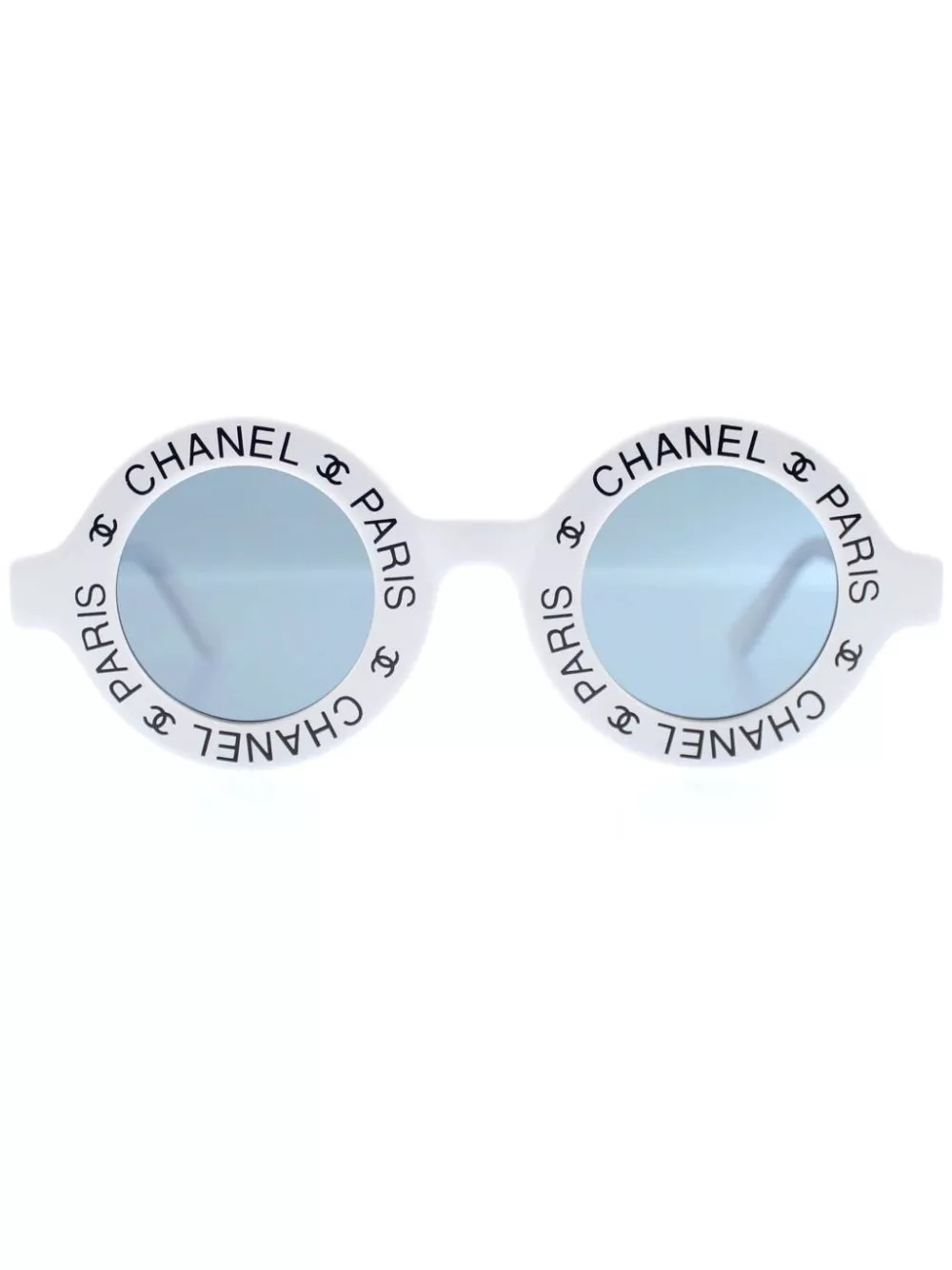 Cheap CHANEL 1993 logo-print round-fame sunglasses Men 0125