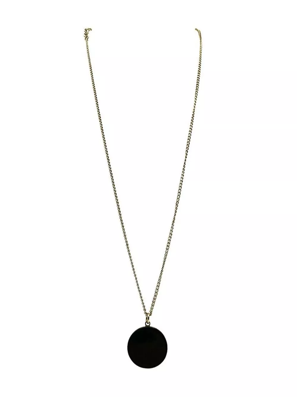 Affordable CHANEL Chanel Black Resin CC Pendant Necklace 2009 Women 0128