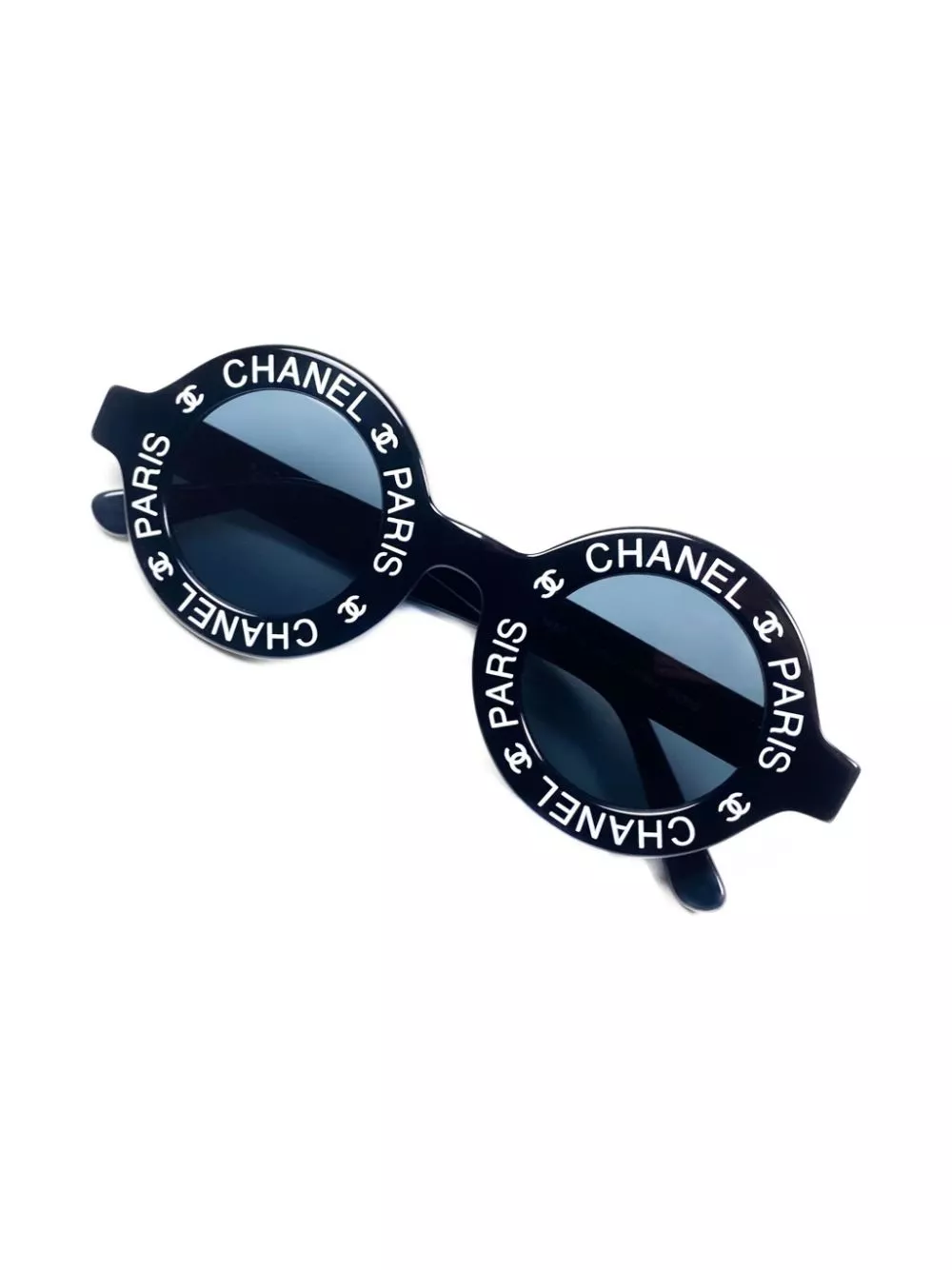 Cheap CHANEL 1993 logo-print round-fame sunglasses Men 0125