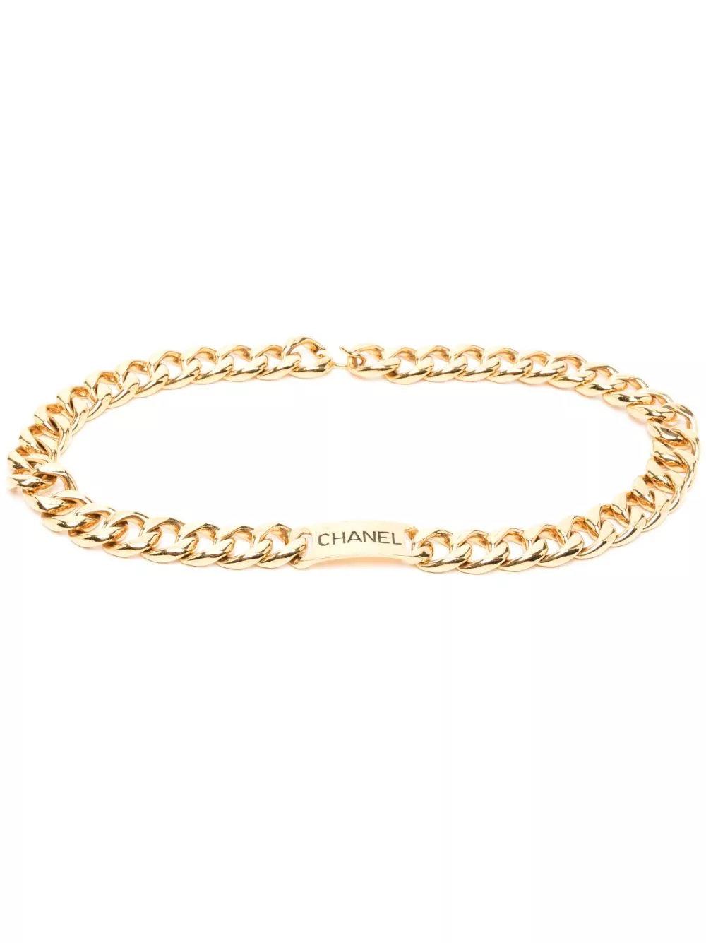 Cheap CHANEL 1990-2000s logo-plaque chain belt Women 0126