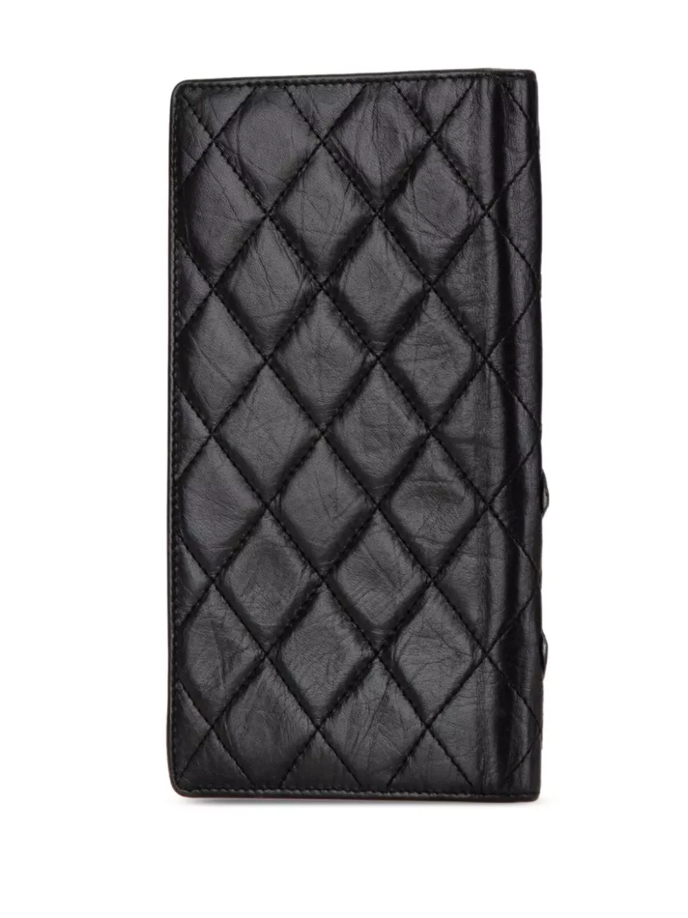 Affordable CHANEL 2006-2008 Quilted Aged Calfskin Cambon Ligne Bifold Wallet long wallets Women 0113