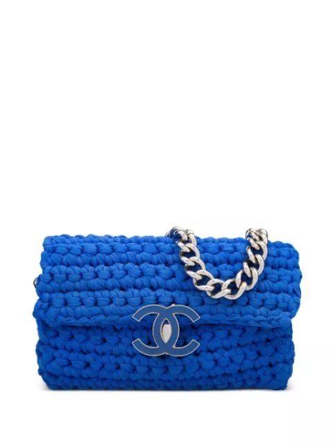 CHANEL 2014 Classic Flap Crochet shoulder bag Men 0115