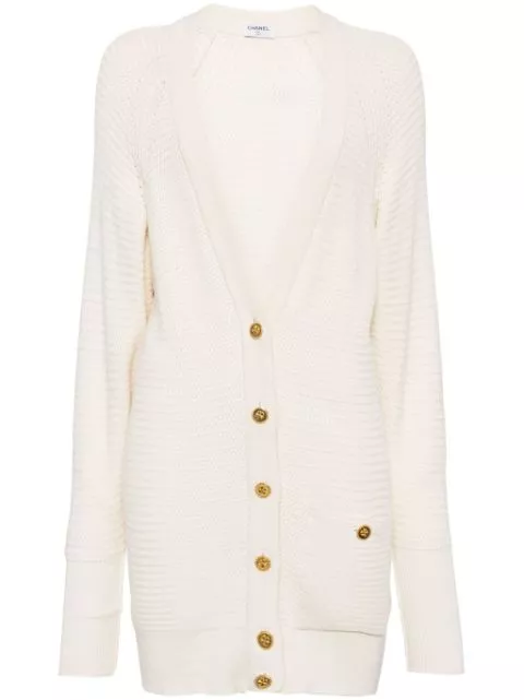 CHANEL 2000s Clover-buttons cotton cardigan Women 0118