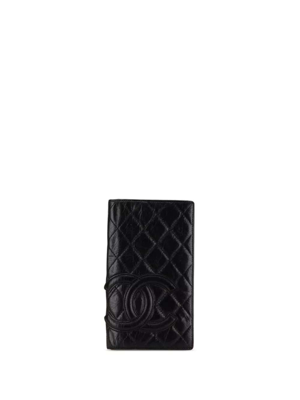 Affordable CHANEL 2006-2008 Quilted Aged Calfskin Cambon Ligne Bifold Wallet long wallets Women 0113