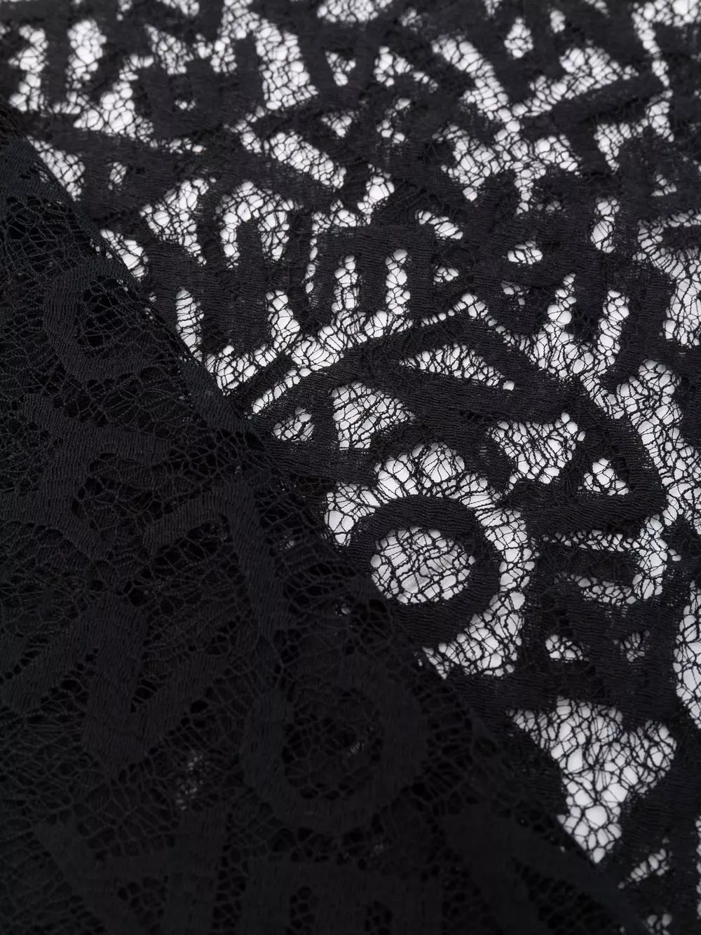 Cheap CHANEL 2000s logo-lettering lace silk scarf Women 0129