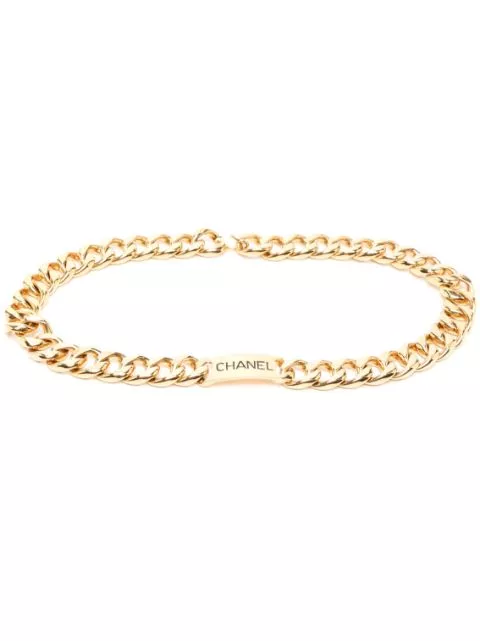 Cheap CHANEL 1990-2000s logo-plaque chain belt Women 0126