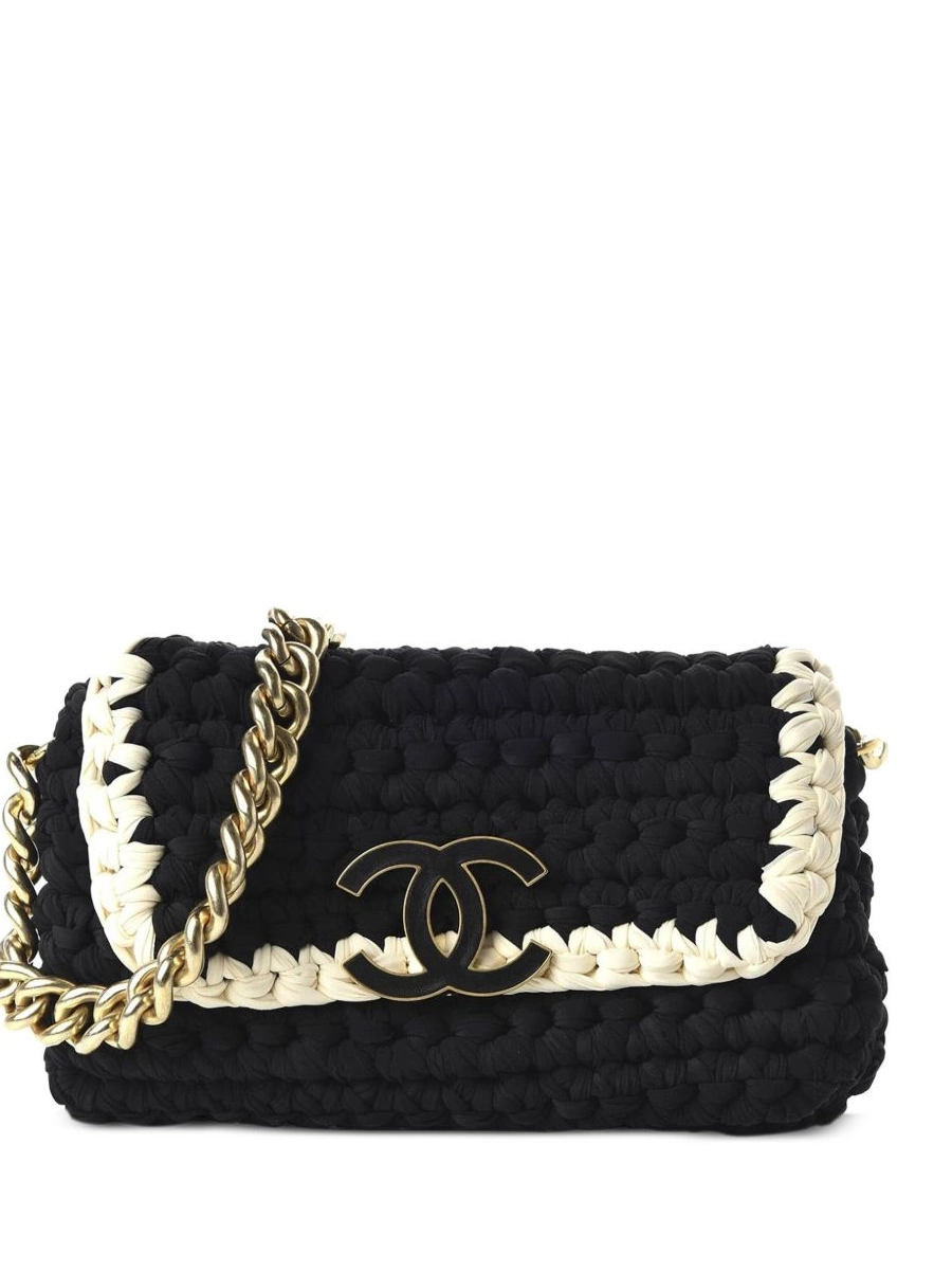 Affordable medium Women Flap Crochet CHANEL shoulder bag 0215