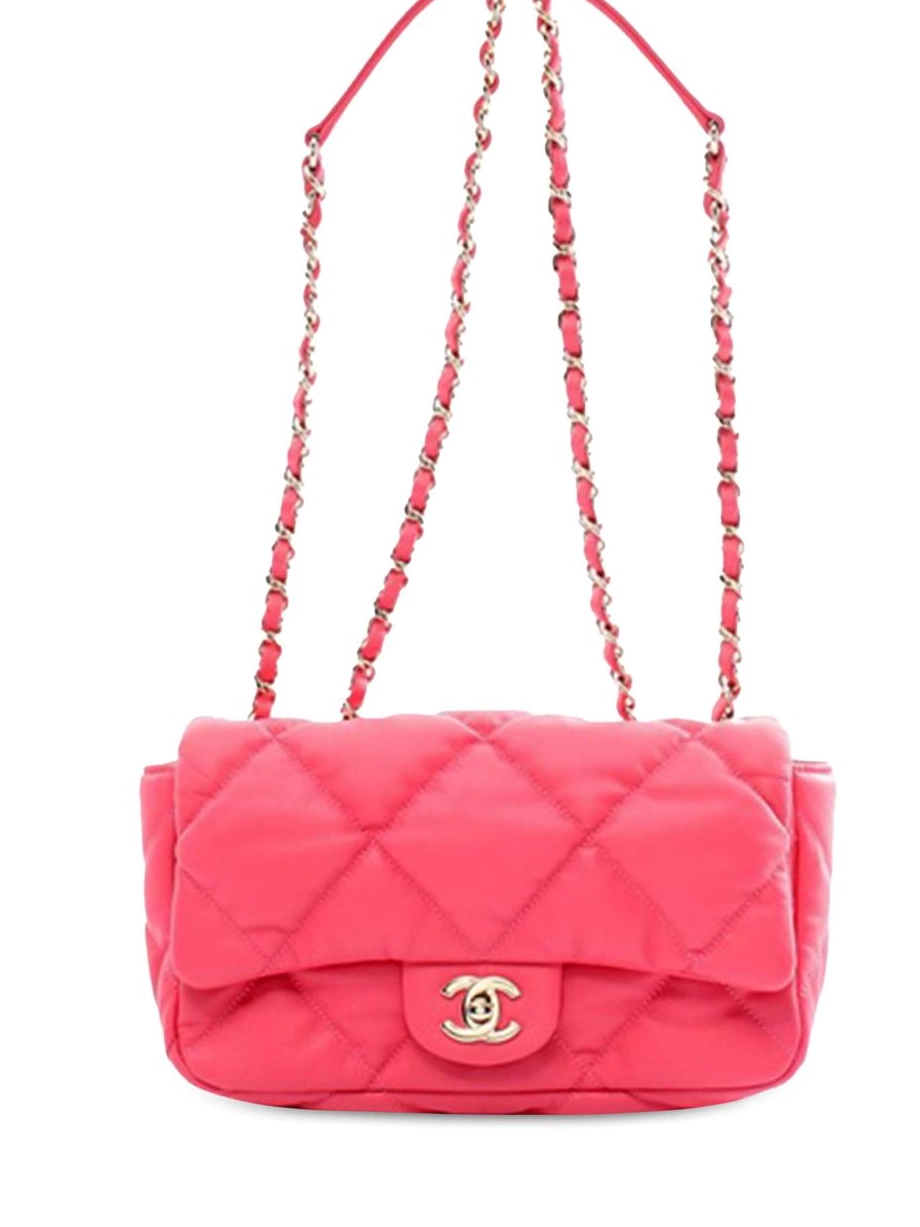 Affordable 2020 Flap Calfskin Women CHANEL Medium Quilted Bubbly crossbody bag 0222