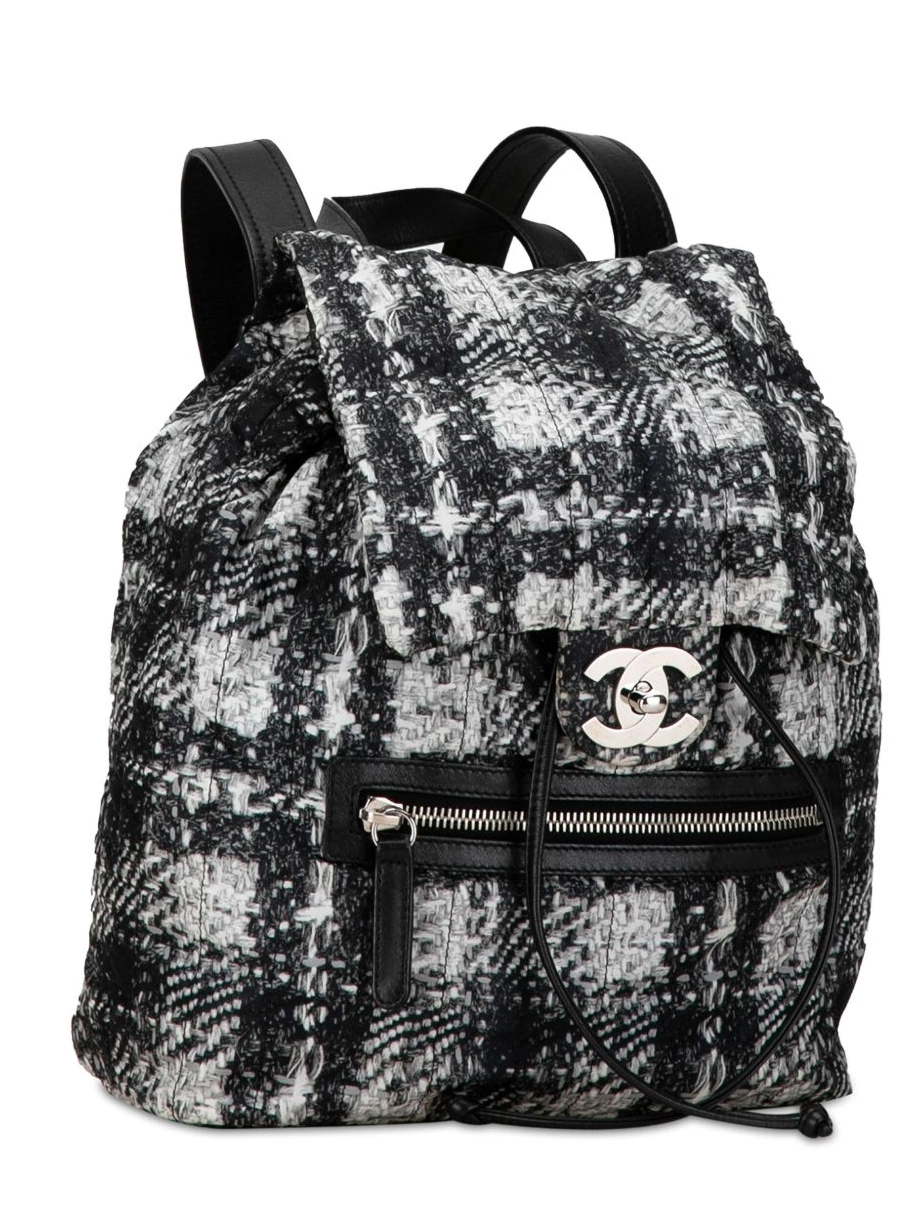 Cheap 2013-2014 Printed Women CHANEL Tweed backpack Nylon CC 0220