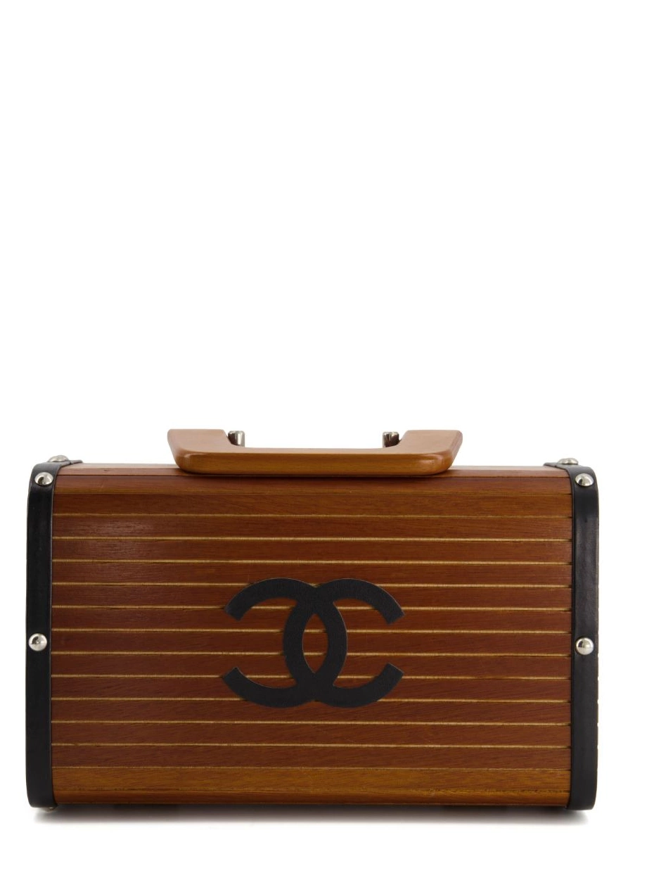 Cheap handbag wooden trunk Women logo 1994-1996 CHANEL 0216