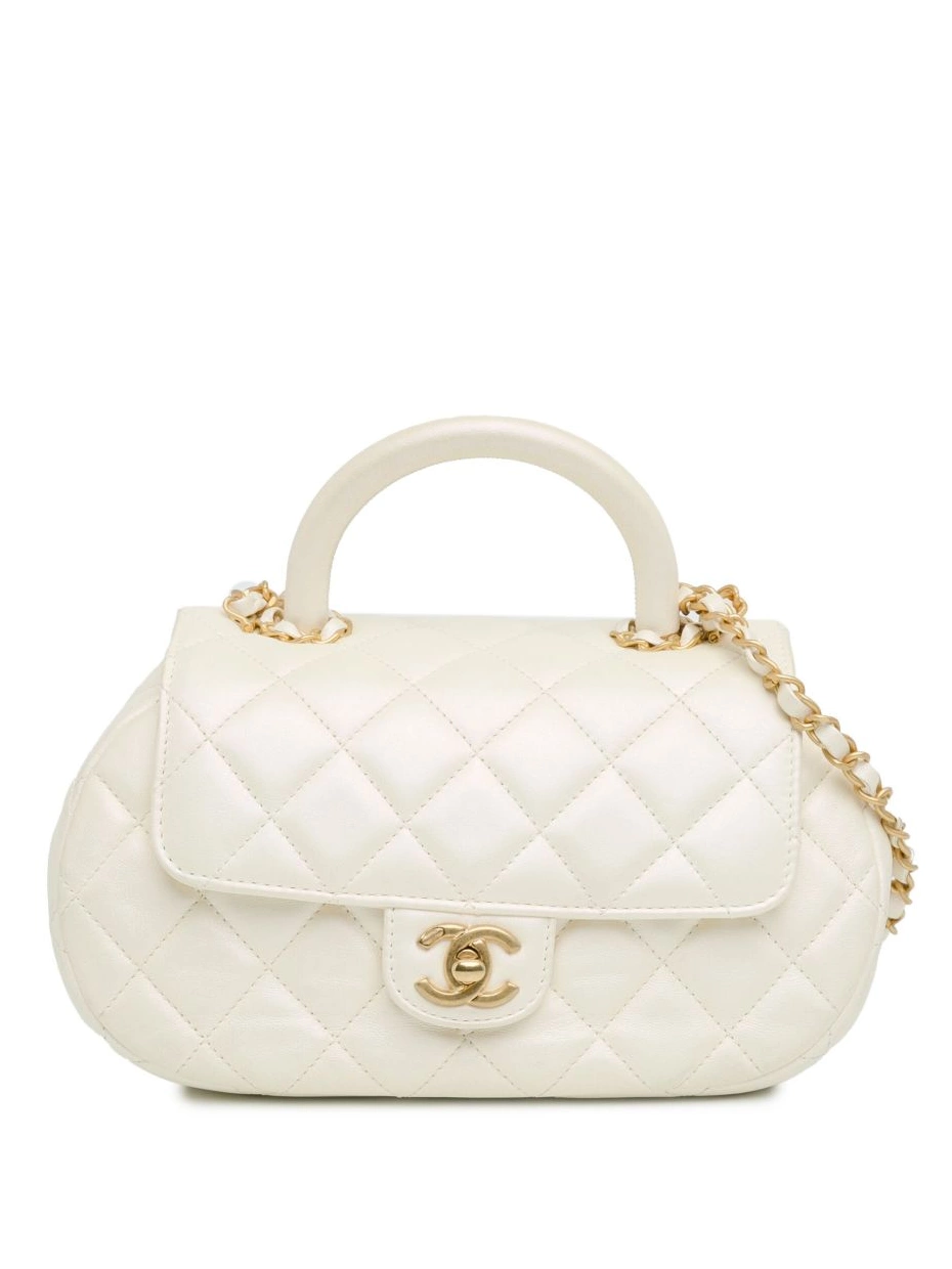 Affordable satchel Women Top CC Flap 2021-2023 CHANEL Handle Lambskin Quilted 0222