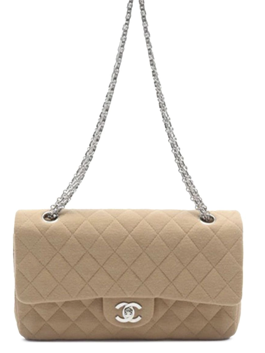 Affordable 2000-2002 Jersey bag Classic Medium Double shoulder Women CHANEL Flap 0209