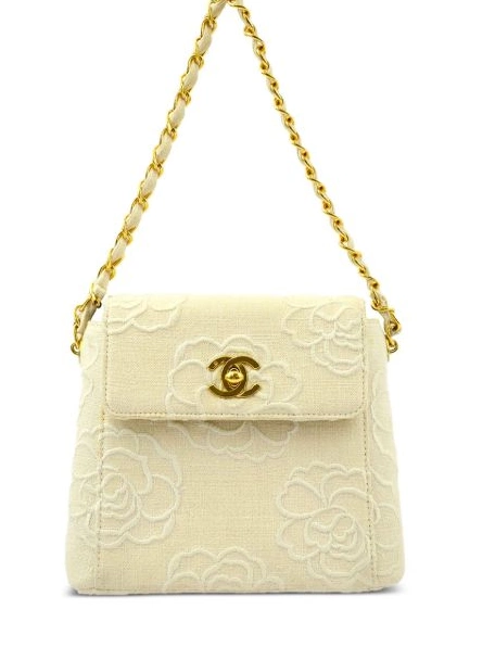 Affordable embroidered bag Women Camellia CHANEL shoulder 1998 0214