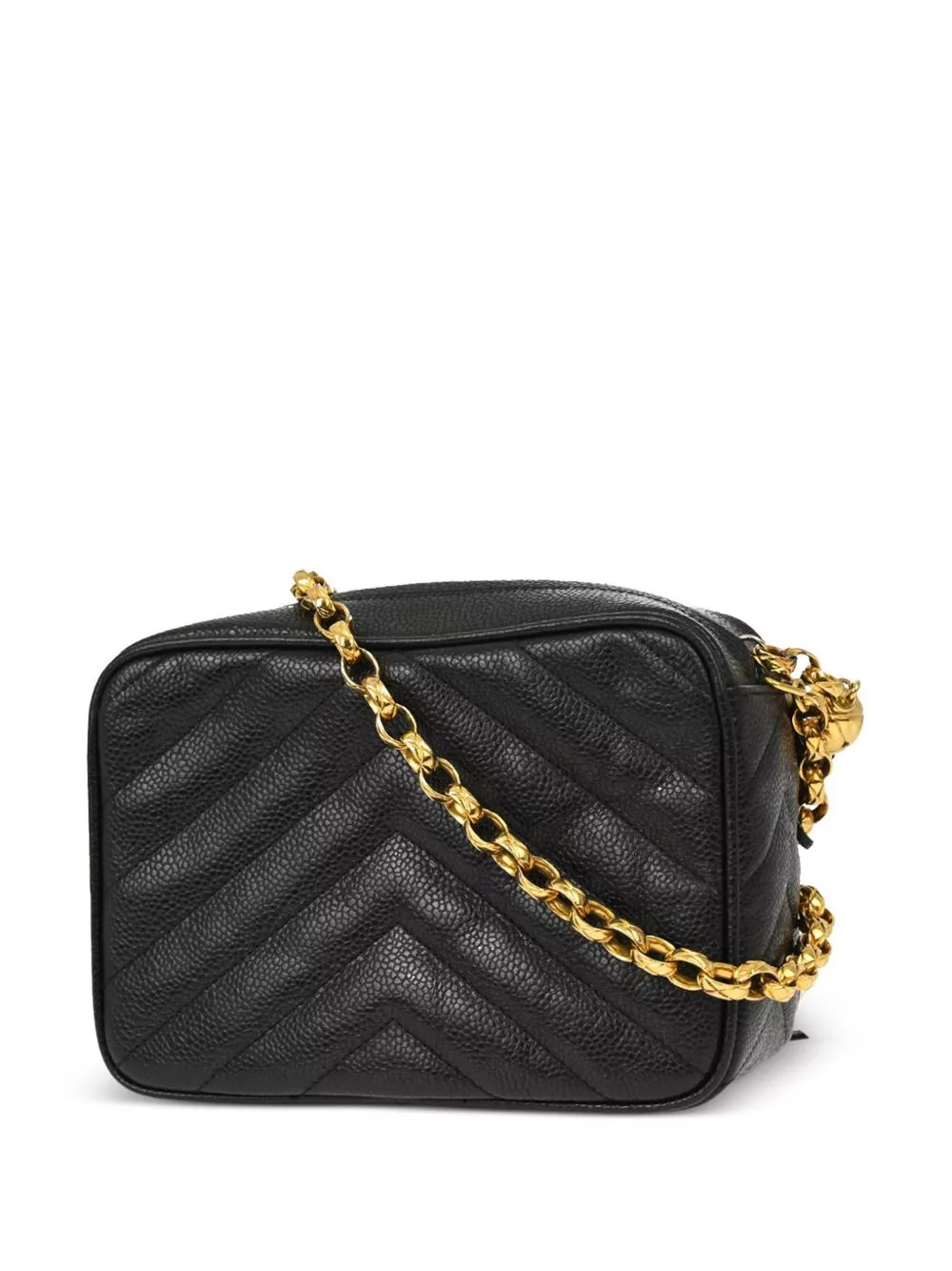 Affordable CHANEL 1992 chevron-quilted tassel-detailed camera bag Women 0203