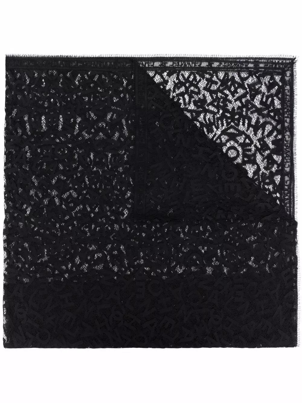 Cheap CHANEL 2000s logo-lettering lace silk scarf Women 0202