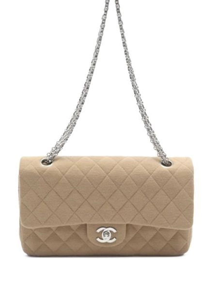 Affordable 2000-2002 Jersey bag Classic Medium Double shoulder Women CHANEL Flap 0209