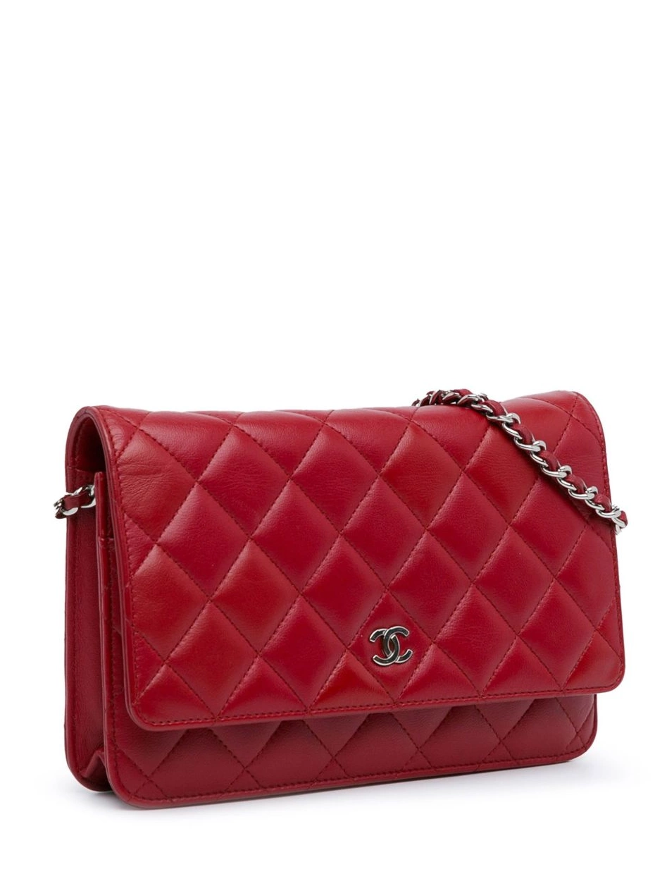 Affordable Lambskin Wallet on crossbody Chain Women bag CHANEL Classic 2014 0220