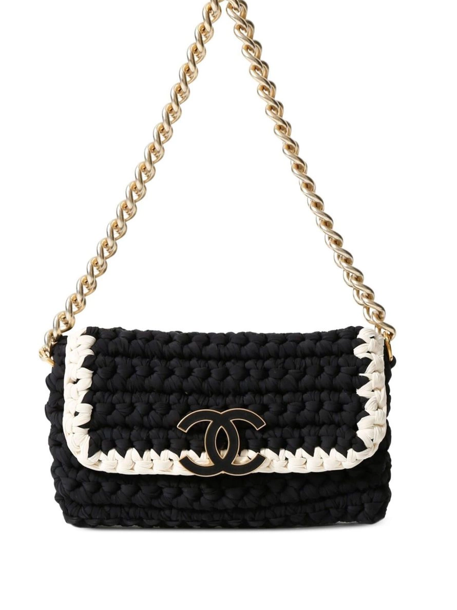 Affordable medium Women Flap Crochet CHANEL shoulder bag 0215